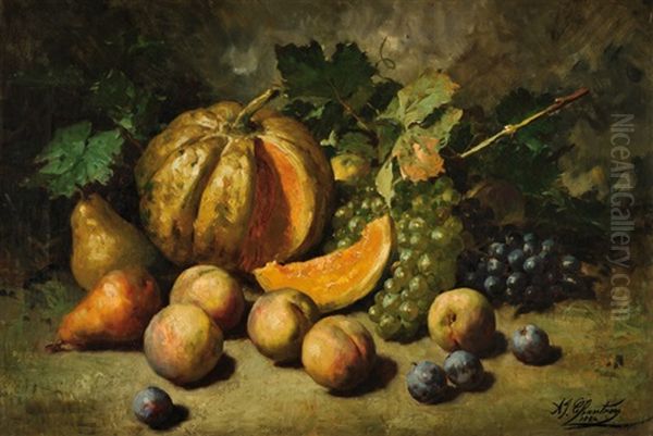 Nature Morte Oil Painting by Alexandre Jacques Chantron