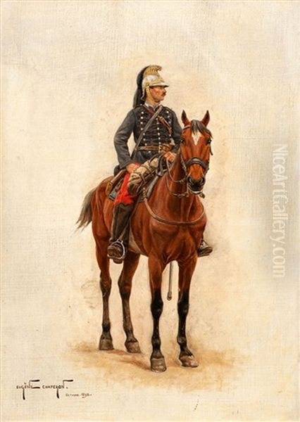 Studie Eines Soldaten Zu Pferde Oil Painting by Eugene Chaperon