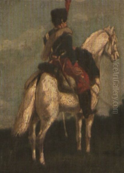 Militaire A Cheval Oil Painting by Eugene Chaperon