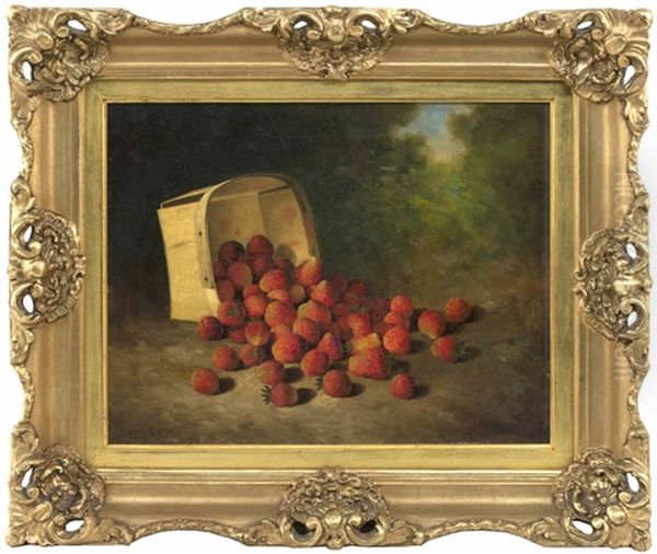 An Overturned Basket Of Strawberries Oil Painting by Bryant Chapin