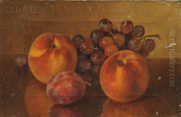 Still Life With Peaches, Plum, And Grapes by Bryant Chapin