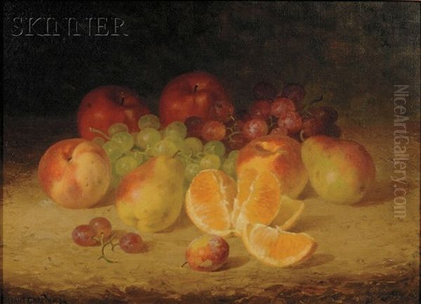 Still Life With Apples, Pears, Peaches, Plum, Orange, And Grapes Oil Painting by Bryant Chapin