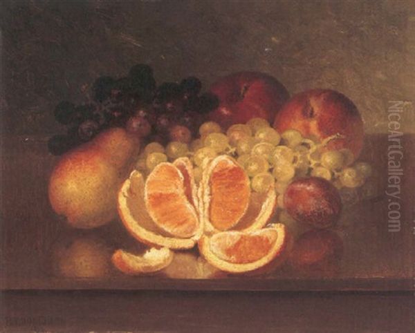 A Still Life With Grapes, Apples, And An Orange Oil Painting by Bryant Chapin