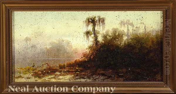 Sunset On The Bayou Oil Painting by Charles H. Chapin