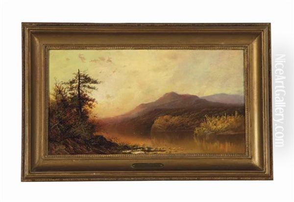 Sunset On The Hudson Valley Oil Painting by Charles H. Chapin