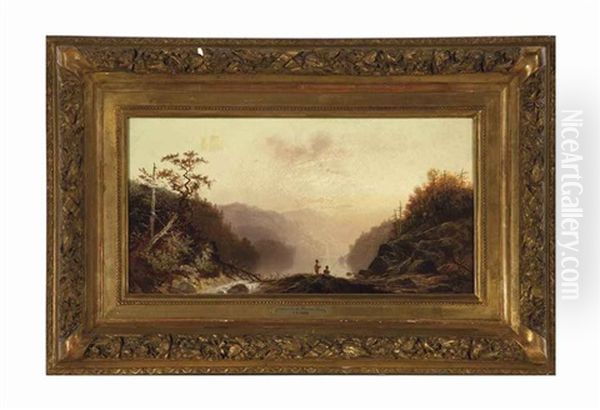 Sunrise On The Hudson Valley Oil Painting by Charles H. Chapin