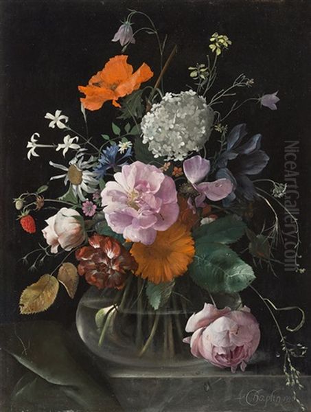 Stillleben Mit Blumen In Einer Glasvase Oil Painting by Arthur Chaplin