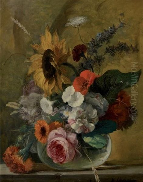 Vase De Fleurs Oil Painting by Arthur Chaplin