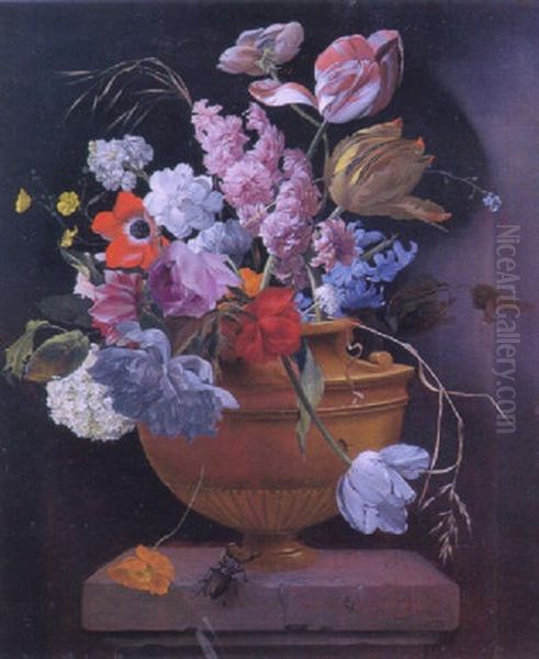 Vase Of Flowers Oil Painting by Arthur Chaplin