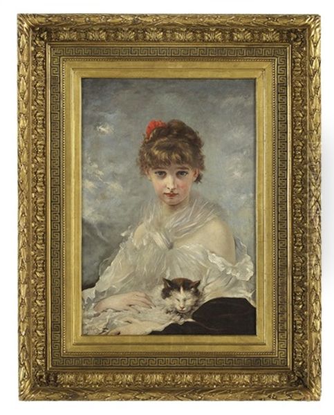 Her Favorite Oil Painting by Charles Joshua Chaplin