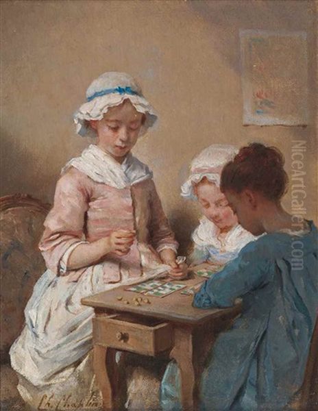 The Game Of Lotto Oil Painting by Charles Joshua Chaplin