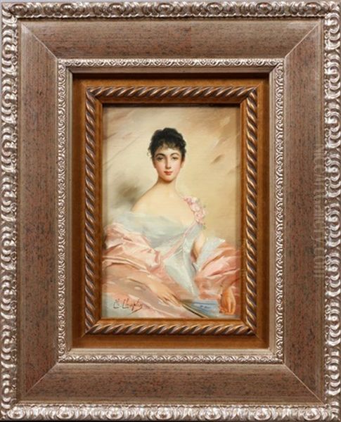 Portrait Of A Lady Oil Painting by Charles Joshua Chaplin