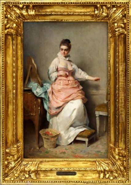 The Seamstress Oil Painting by Charles Joshua Chaplin