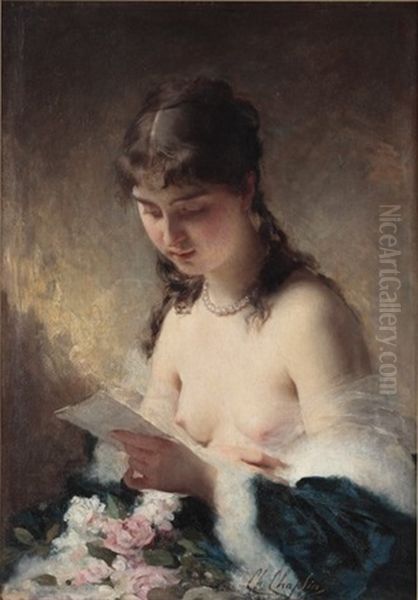 Letter Oil Painting by Charles Joshua Chaplin