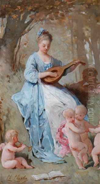 Playing To The Cherubs Oil Painting by Charles Joshua Chaplin