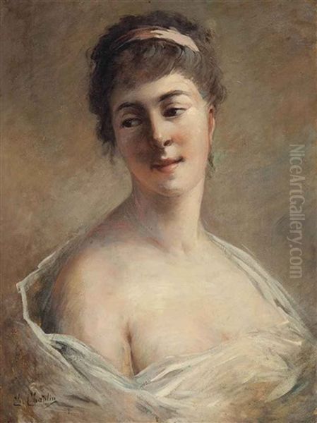 Portrait Of A Young Woman Oil Painting by Charles Joshua Chaplin