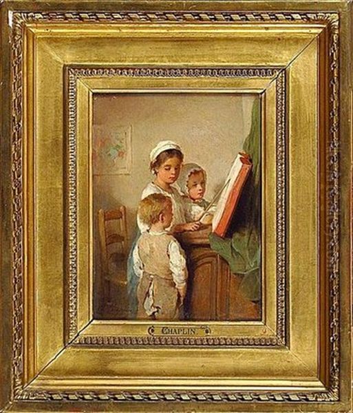 La Lecon De Lecture Oil Painting by Charles Joshua Chaplin