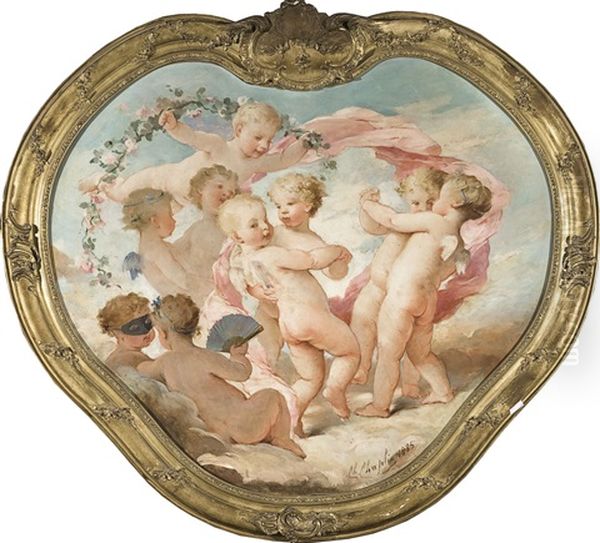 Giochi Di Putti Oil Painting by Charles Joshua Chaplin