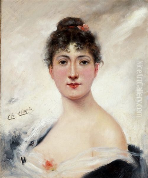 Portrat Einer Eleganten Jungen Frau Oil Painting by Charles Joshua Chaplin