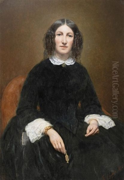 Portrat Einer Sitzenden Jungen Dame Oil Painting by Charles Joshua Chaplin