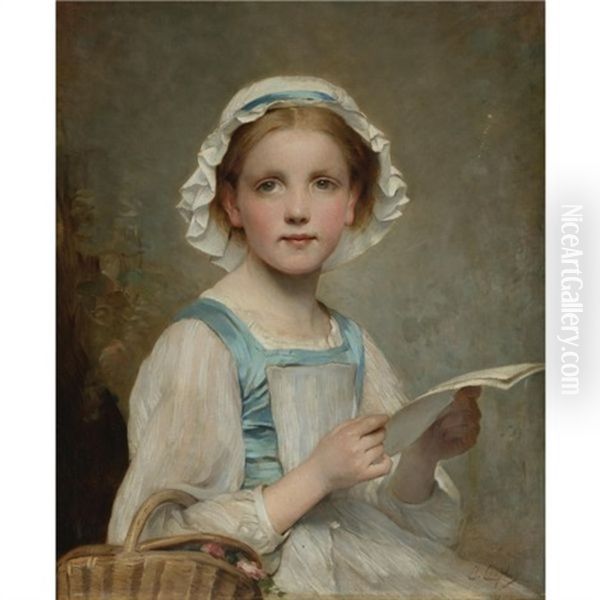 The Letter Oil Painting by Charles Joshua Chaplin