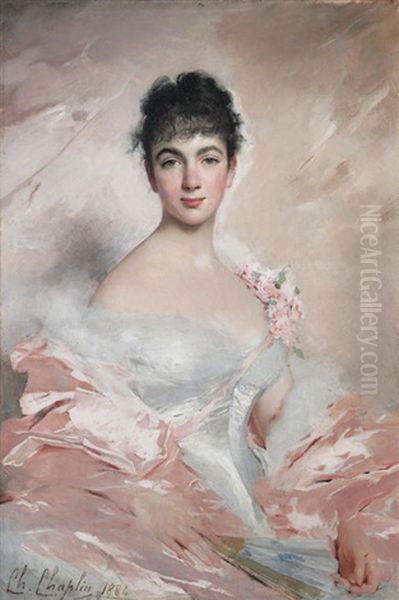 Femme En Rose Oil Painting by Charles Joshua Chaplin