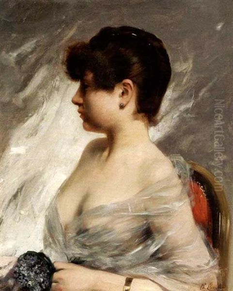 Portrait Of A Young Woman by Charles Joshua Chaplin