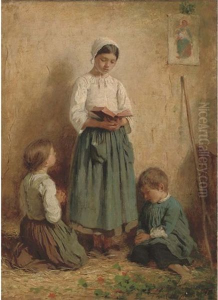 A Time For Prayer Oil Painting by Charles Joshua Chaplin