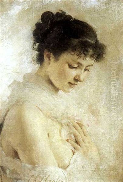 Jeune Femme Demi-nue Oil Painting by Charles Joshua Chaplin