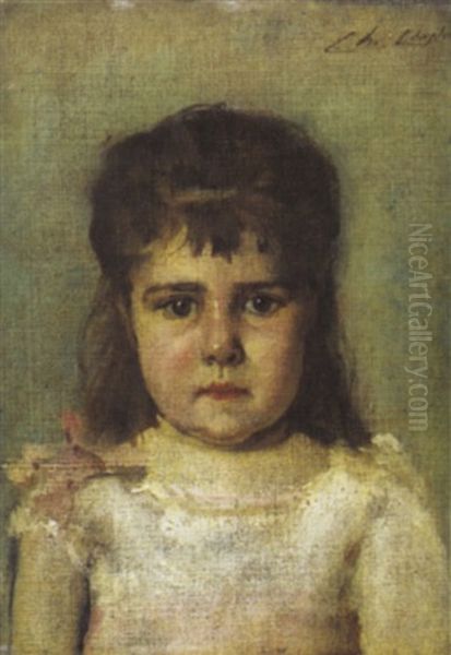 Portrat Eines Madchens En Face Oil Painting by Charles Joshua Chaplin