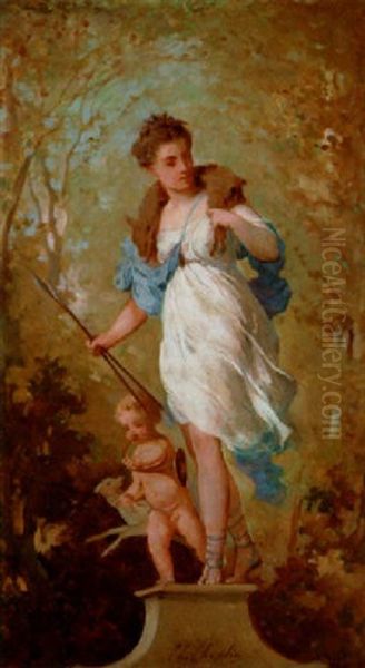 Diane Chasseresse Oil Painting by Charles Joshua Chaplin