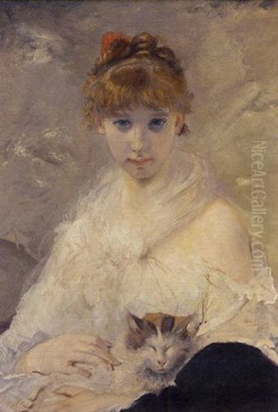 Portrait D'une Jeune Fille Oil Painting by Charles Joshua Chaplin