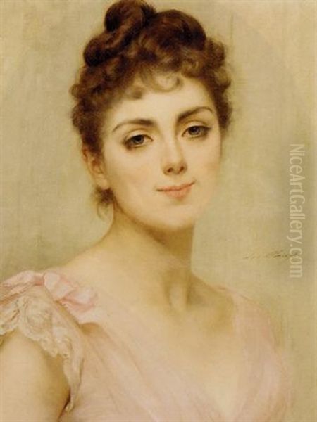 The Coy Look Oil Painting by Charles Joshua Chaplin