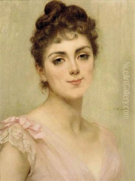 The Coy Look Oil Painting by Charles Joshua Chaplin