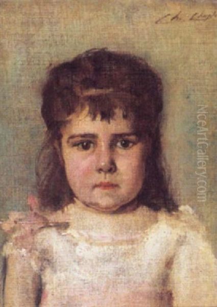 Portrait Of A Young Girl Oil Painting by Charles Joshua Chaplin