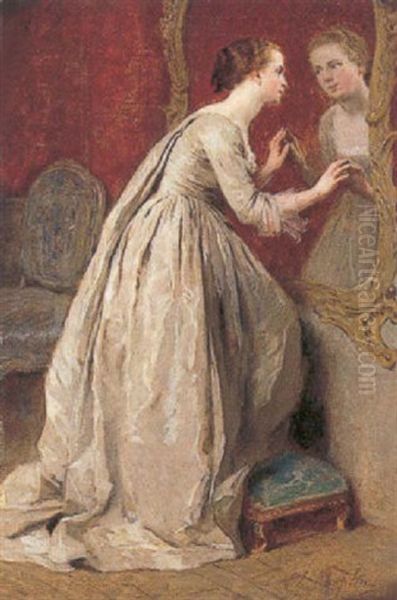 Mirror, Mirror Oil Painting by Charles Joshua Chaplin