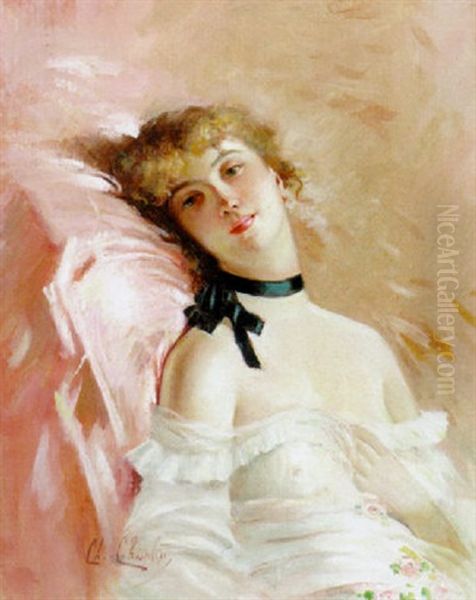 Reclining Beauty Oil Painting by Charles Joshua Chaplin