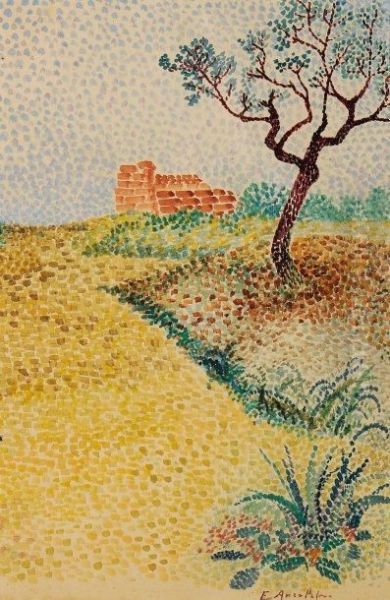 Paysage Au Pin by Emile Ancelet