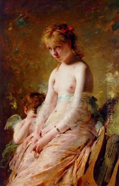 A Song Silenced Oil Painting by Charles Joshua Chaplin