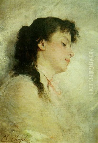 Jeune Femme Reveuse Oil Painting by Charles Joshua Chaplin