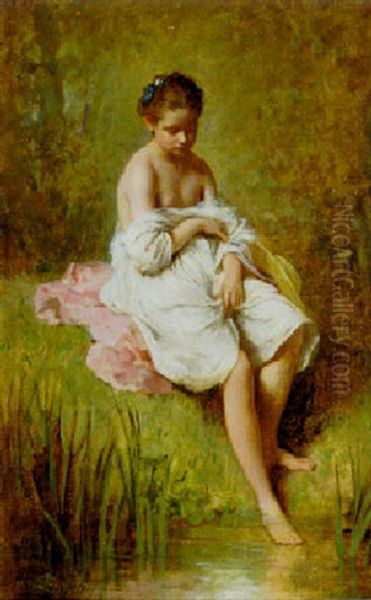 The Bather Oil Painting by Charles Joshua Chaplin