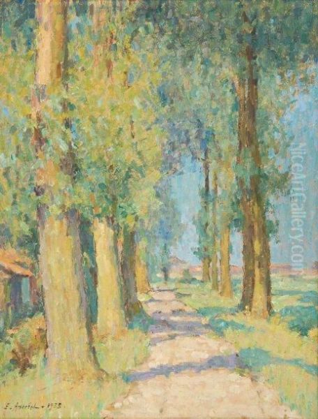 Allee D'arbres Ensoleillee by Emile Ancelet