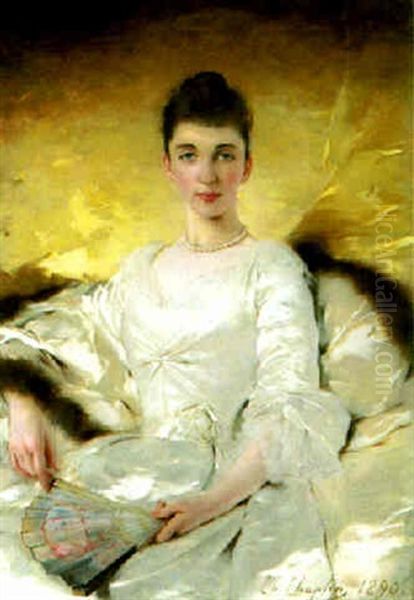 Femme A L' Eventail by Charles Joshua Chaplin