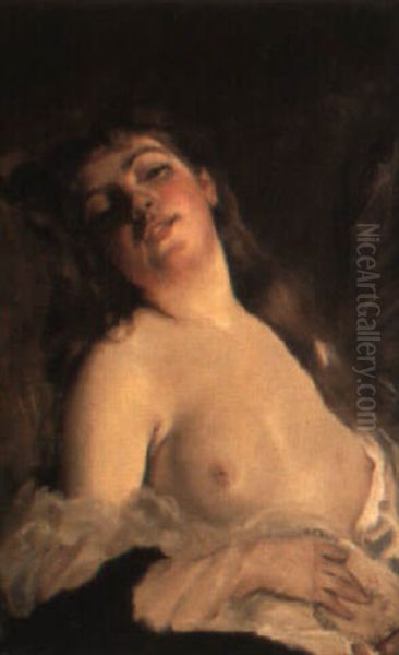 Kvinnlig Modell Oil Painting by Charles Joshua Chaplin