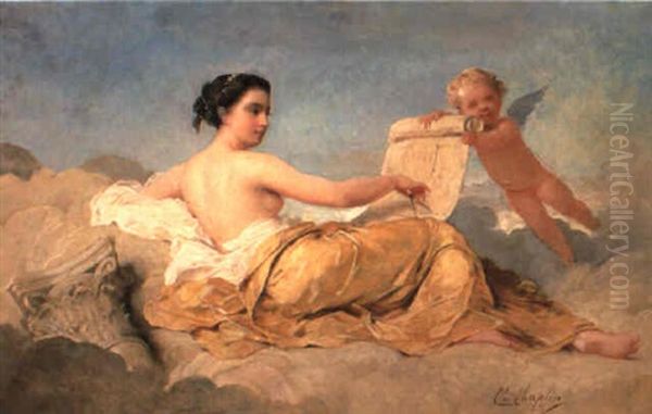 Allegory Of Architecture Oil Painting by Charles Joshua Chaplin