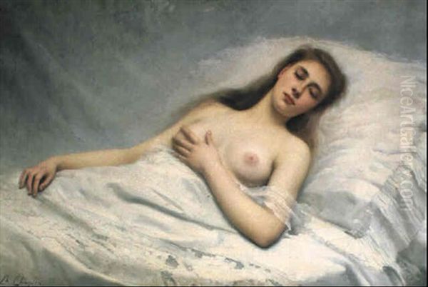 Sleeping Young Lady Oil Painting by Charles Joshua Chaplin