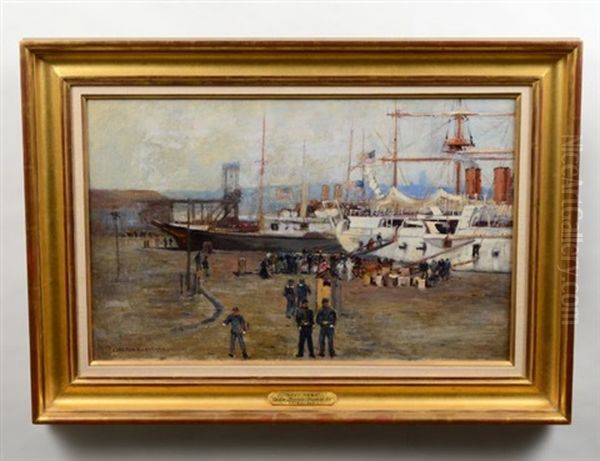 Brooklyn Navy Yard Oil Painting by Carlton Theodore Chapman