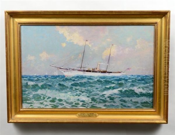 Vanderbilt Steam Yacht 'north Star' On The High Seas Oil Painting by Carlton Theodore Chapman