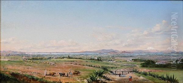 View Of Mexico: Popcatepetl And Izaccihuatl Mountains Oil Painting by Conrad Wise Chapman