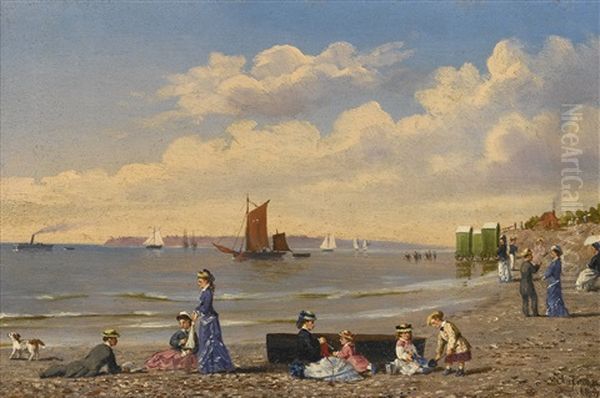 A Family At The Beach Oil Painting by Conrad Wise Chapman